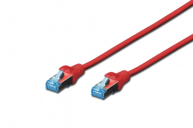 Kabel krosowy (patch cord) RJ45-RJ45, kat.5e, SF/UTP, AWG 26/7, PVC, 2m, czerwony 