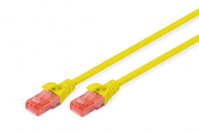 Kabel krosowy (patch cord) RJ45-RJ45, kat.6, U/UTP, AWG 26/7, PVC, 7m, żółty 