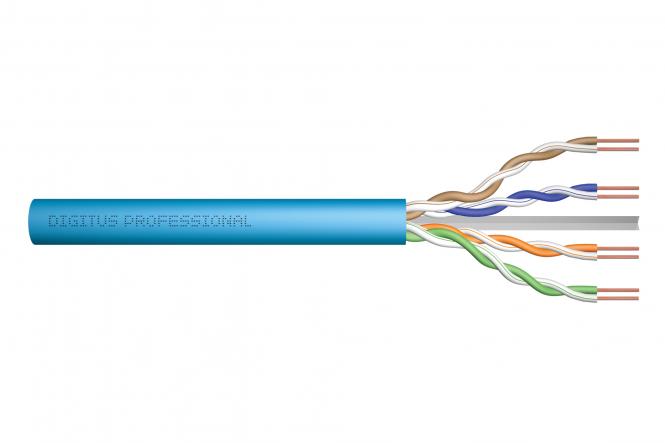 Kabel instalacyjny kat.6A, U/UTP, Dca, AWG 23/1, LSOH, 50m, niebieski 