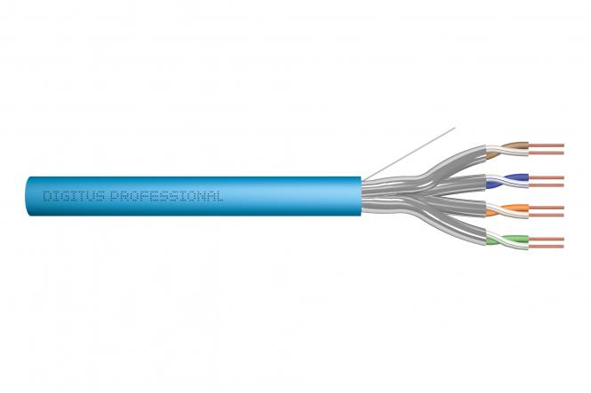 Kabel instalacyjny DIGITUS kat.6A, U/FTP, B2ca, AWG23/1, LSOH, 500m, niebieski, szpula 