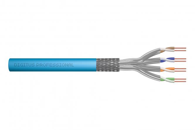Kabel instalacyjny kat.6A, S/FTP, Eca, AWG 23/1, LSOH, 500m, niebieski, szpula
 