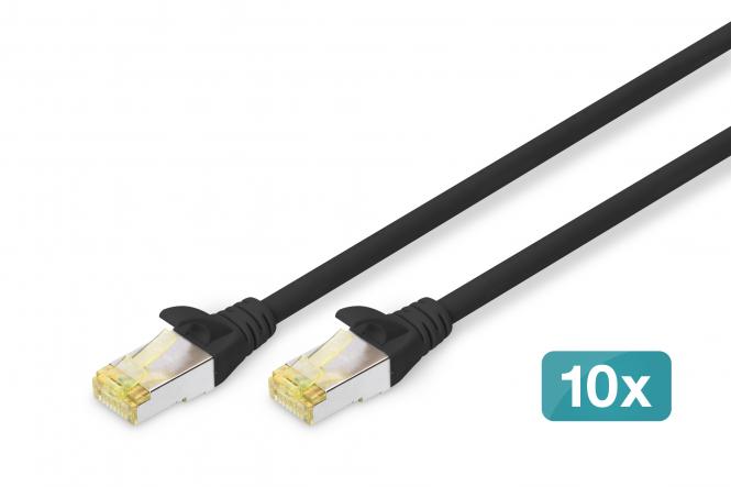 CAT 6A S/FTP patch cord, 10 pieces 