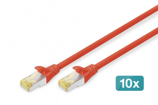CAT 6A S/FTP patch cord, 10 pieces 