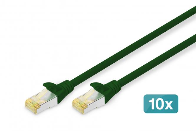 CAT 6A S/FTP patch cord, 10 pieces 