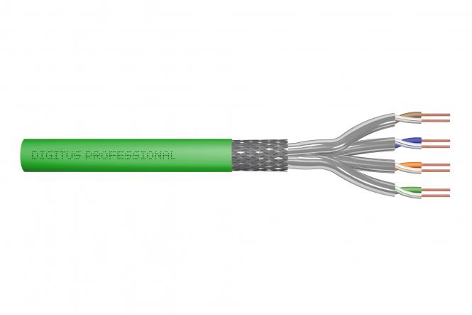 Kabel instalacyjny kat.8.2, S/FTP, Dca, AWG 22/1, LSOH, 50m, zielony, szpula 