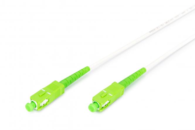 Glasfaser Patchkabel, stahlarmiert, simplex, singlemode, SC/APC – SC/APC, 20 m 
