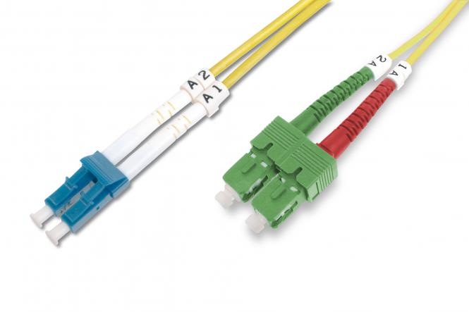 Fibre optique monomode câble de raccordement SC (APC) vers LC (PC) 