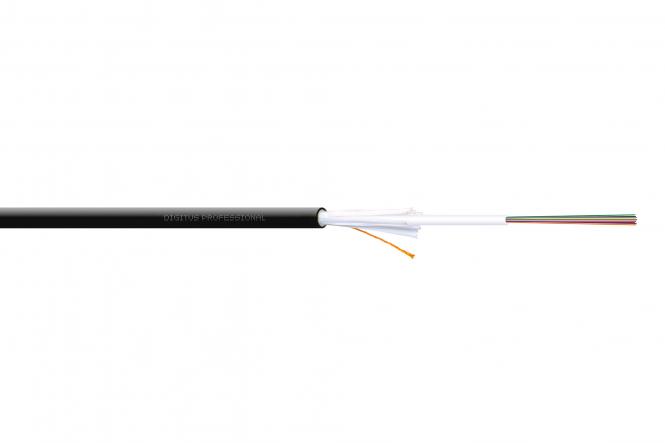 Kabel światłowodowy uniwersalny DIGITUS 12 wł. OM4 50/125, B2ca, LSOH, 1500N, czarny, A/I-DQ(ZN)BH 