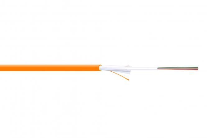Kabel światłowodowy wielomodowy uniwersalny 12 włókien OM2 50/125, Dca, LSOH, 1500N, A/I-DQ(ZN)BH, pomarańczowy - długość docinana na zamówienie 