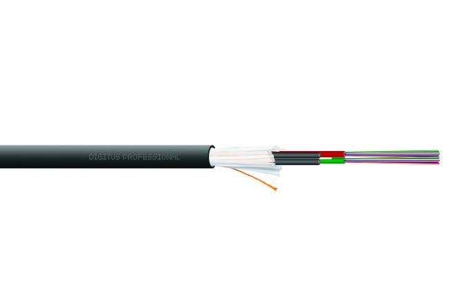 Kabel światłowodowy jednomodowy uniwersalny 24 włókna (2x12) SM 9/125 G652D, Dca, LSOH, 1500N, A/I-DQ(ZN)BH, czarny, długość docinana na zamówienie 
