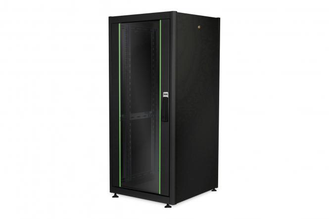 Szafa sieciowa stojąca DYNAmic Basic 19" 26U rack 600x600, drzwi przód szyba, czarny, 600kg 