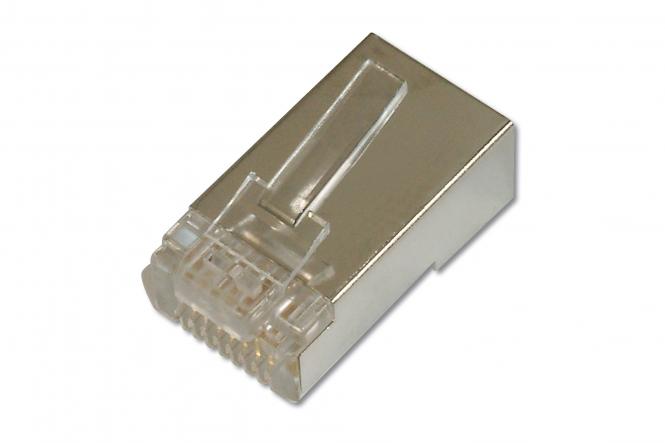 Connettore modulare CAT 6 per cavo rotondo, schermato, 100 pz. 