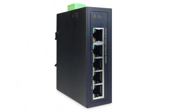 5 portars Gigabit Ethernet-nätverksswitch, industriell, ostyrd 