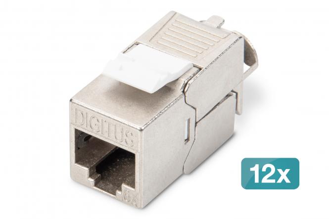 CAT 6A Keystone Modul, geschirmt, werkzeugfreier Montageanschluss - 12 Stk. 