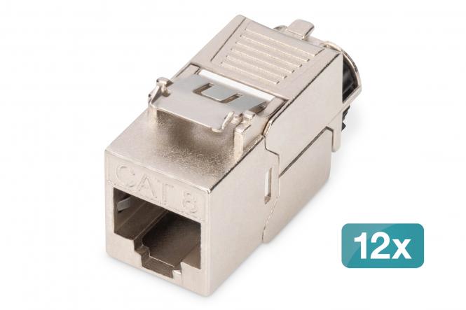 CAT 8.1 Keystone Module, Shielded, Tool-free Connection - 12 pcs 