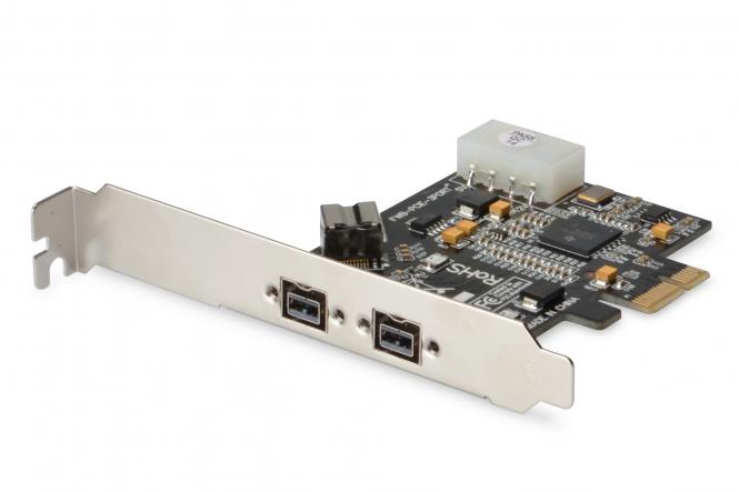 Cartão PCIe DIGITUS Firewire 800 (1394b) 