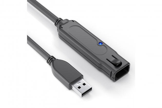 Aktives USB 3.1 (Gen.1) Verlängerungskabel - schwarz - 10,00m 