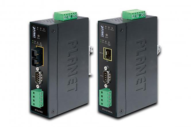 Industrial Converter, Serial RS232/422/485 to Ethernet (SFP), -10/+60°C 