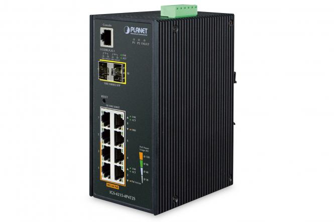 Industrial 4-Port 10/100/1000T 802.3at PoE + 4-Port 10/100/1000T + 2-Port 100/1000X SFP Managed Switch 