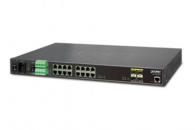 19 Inch Industrial Switch, 16xRJ45, 4xSFP, -40/+75°C, Managed 
