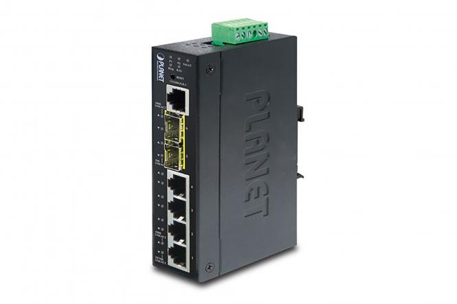 Industrial 4-Port Gigabit Switch, Managed, 2 Uplinks 