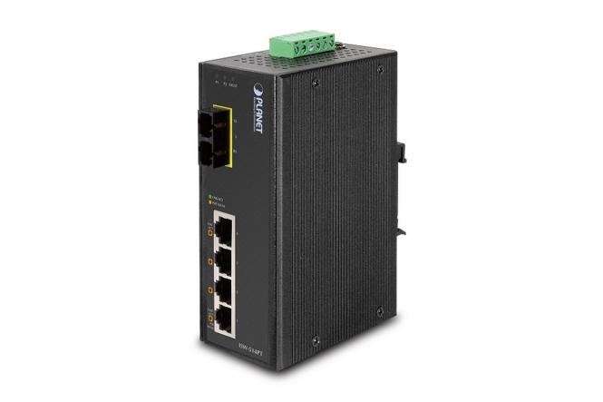 Industrial 4-Port 10/100Mbps with PoE + 1-Port 100FX Ethernet Switch 