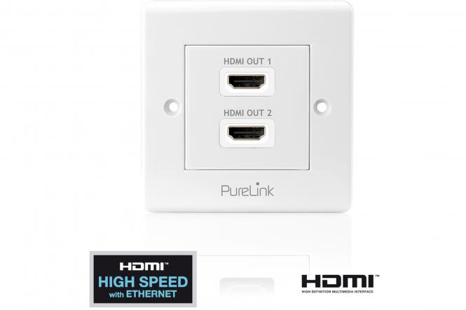 Purelink PI105 HDMI wall socket 2 port 