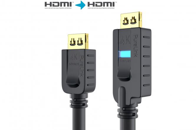HDMI Kabel, aktiv, 18Gbps, 7,5m Stromversorgung über micro USB 