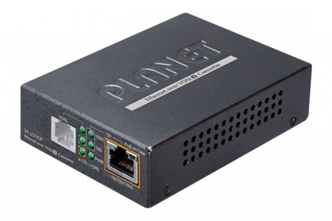 1-Port 10/100/1000T 802.3at PoE+ Ethernet to VDSL2 Converter 
