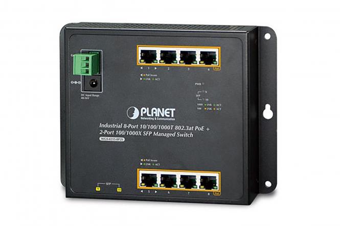 Industrial 8 Port Gigabit PoE Switch, Managed, 2 Uplinks 