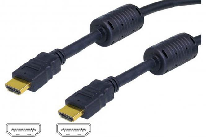 HDMI 1080p Verbindungskabel mit vergoldeten Steckkontakten. 