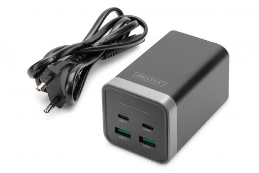 DIGITUS 4-Port Universal USB Charging Adapter, USB-C / USB A, 100 W, Charger, Chargers, Accessories