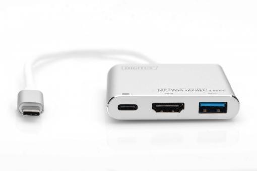 Digitus Adaptador USB 3.0 Type-C a HDMI/USB 3.0/USB C Blanco