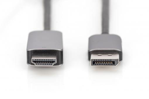 Digitus Cable Adaptador DisplayPort a HDMI tipo A con Bloqueo Macho/Hembra  15cm