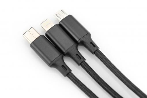MAG-Kabel - USB KFZ QC3 Ladeadapter + USB C auf A Kabel, 1m Ausg