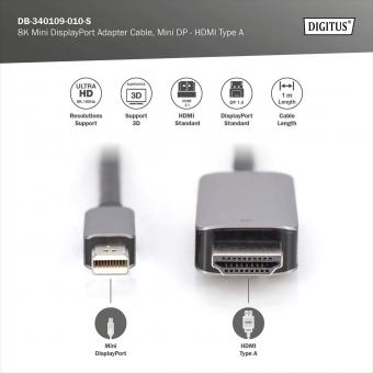 DIGITUS by ASSMANN Shop  Active Mini DisplayPort to HDMI Adapter /  Converter