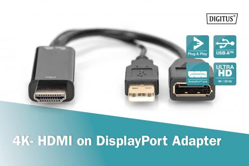 CABLE DISPLAYPORT DP A HDMI DE 1.80 METROS ULTRA HD 4K 30HZ