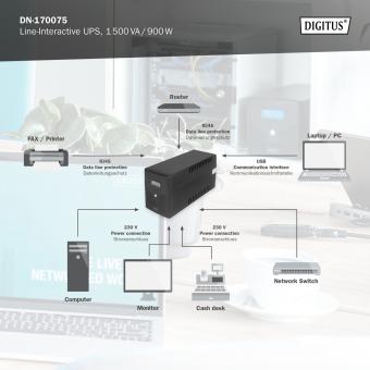 Onduleur Line Interactive 1500 VA - 900 Watt