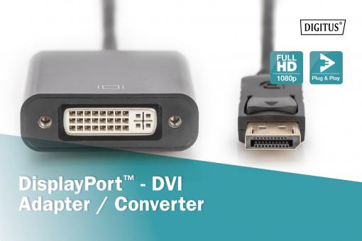 Ailan DP an DVI-Adapterkabel DisplayPort DVI-Kabel-Kabel-Kabel mit DVI-Buchsenrichter 1080P-Kabel für Monitorprojektor-Anzeigen 