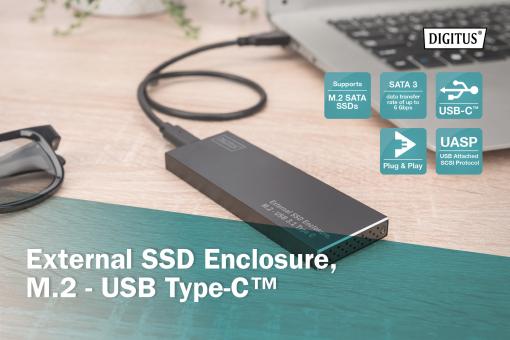 Boitier externe TooQ TQE-2281G pour SSD M.2 NGFF vers USB-C 3.1