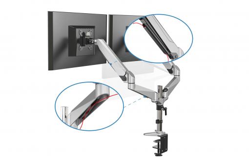 DIGITUS by ASSMANN Shop  Universal Dual Desktop Monitor Mount with gas  spring and clamp mount