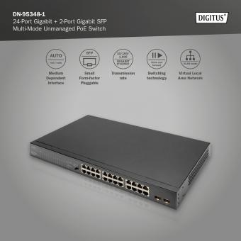DIGITUS by ASSMANN Shop  24 Port Fast Ethernet Switch, Unmanaged