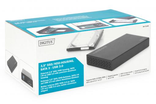 DIGITUS by ASSMANN Shop  3.5 SSD/HDD Enclosure, SATA 3 - USB 3.0