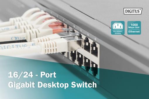 DIGITUS by ASSMANN Shop  8 Port Gigabit Switch, 10 Inch, Managed