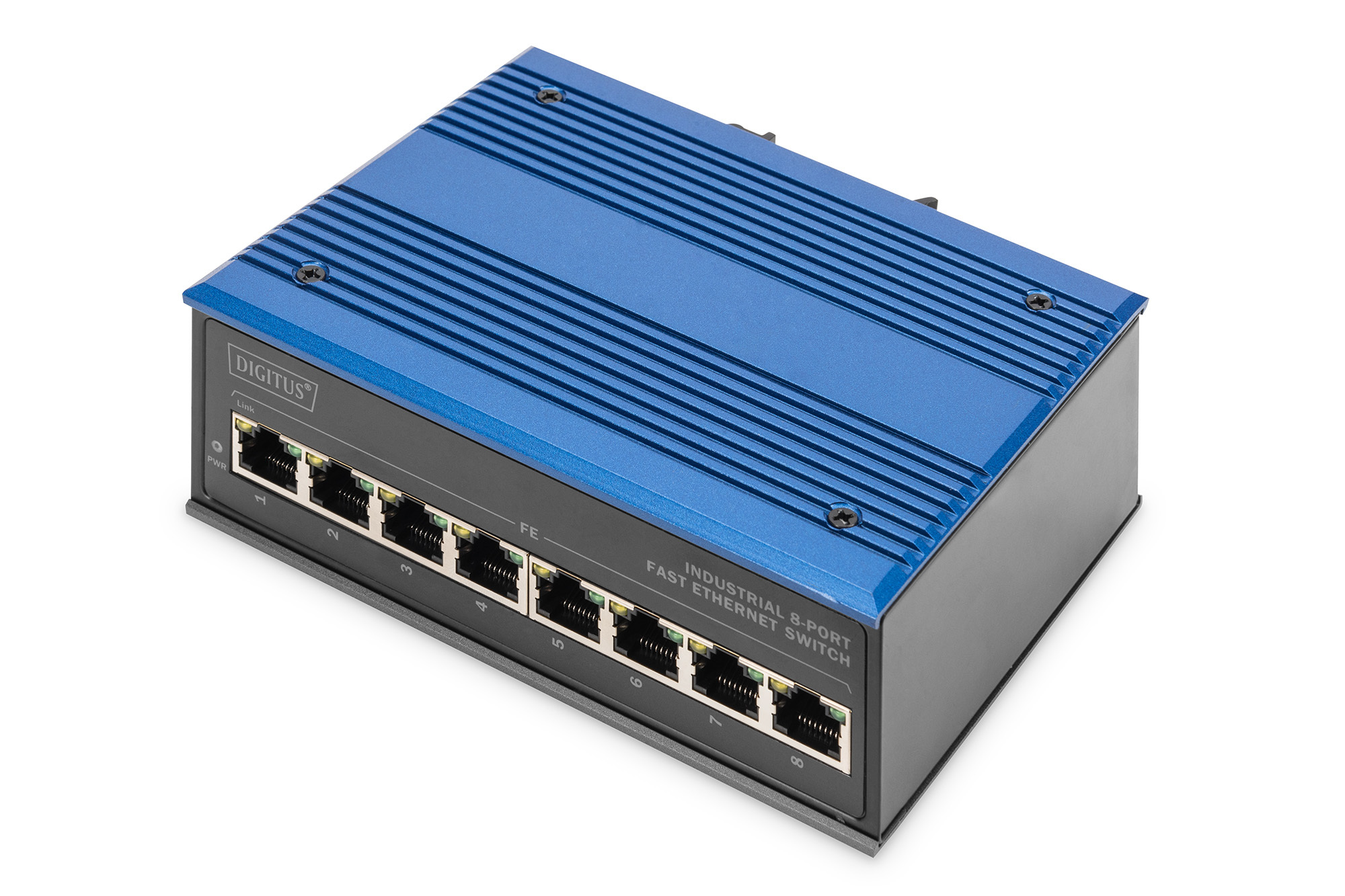 DIGITUS B2B Shop  Commutateur réseau Fast Ethernet 8 ports, industriel,  non administrable, 1 RJ45 liaison montante