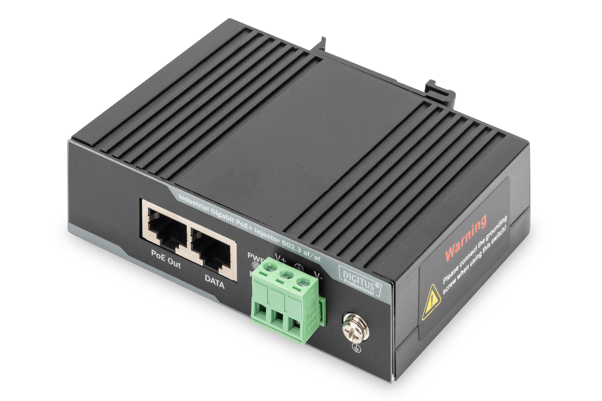 DIGITUS by ASSMANN Shop  Industrieller Gigabit Ethernet PoE+ Injektor,  802.3 af/at, 60 W