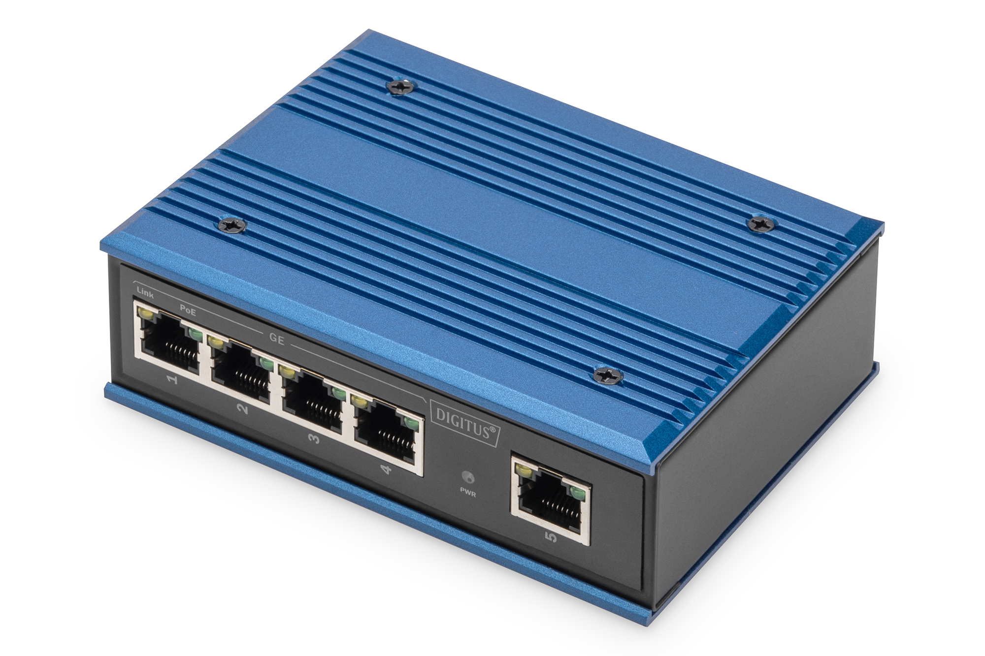 DIGITUS B2B Shop  Switch PoE réseau Gigabit 4 ports, industriel, non  administrable, 1 RJ45 uplink