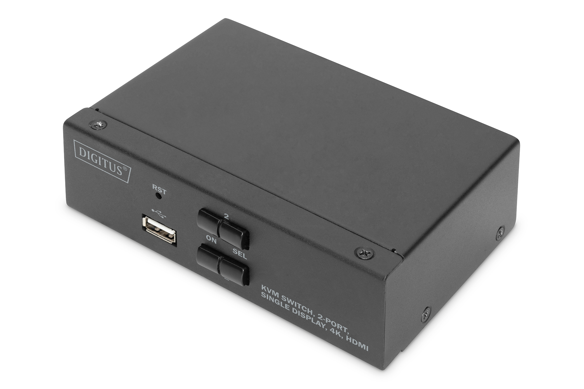DIGITUS B2B Shop  Commutateur KVM, 2 ports, Simple affichage, 4K, HDMI®