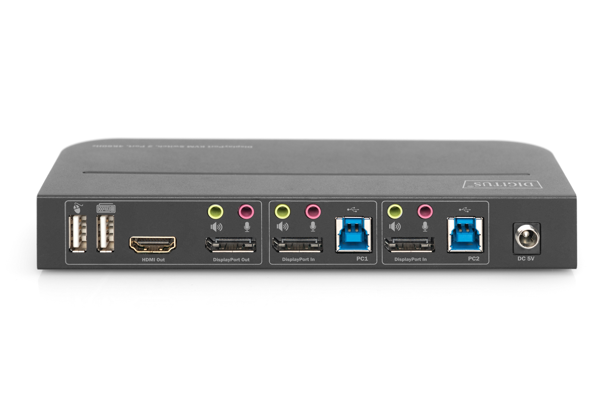 DIGITUS by ASSMANN Shop KVM Switch, 2Port, 4K60Hz, 2 x DP in, 1 x DP