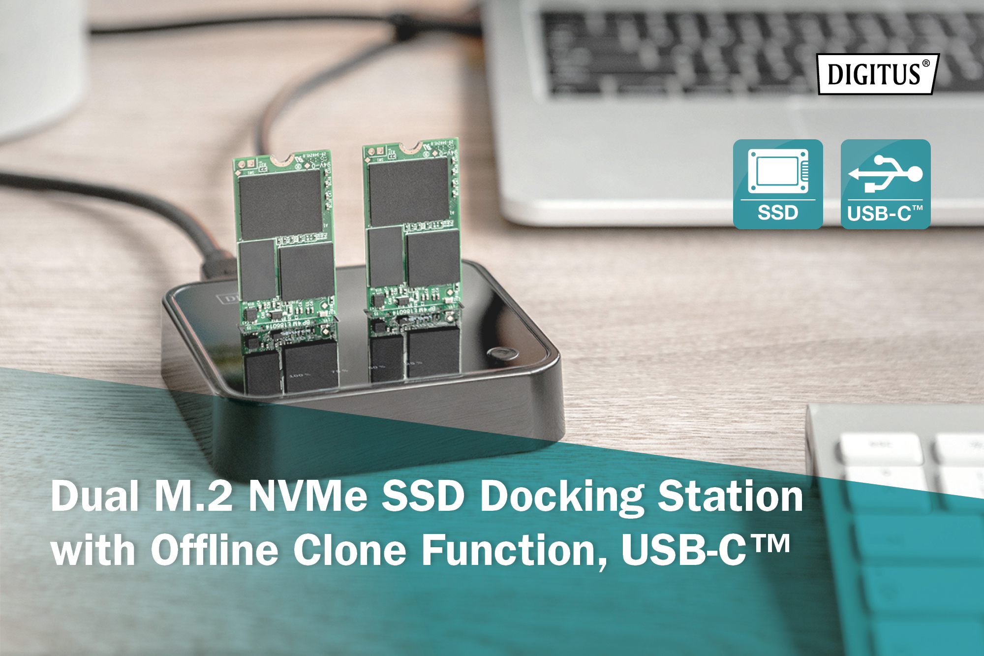 Digitus By Assmann Shop Dual M2 Nvme Ssd Docking Station With Offline Clone Function Usb C™ 4921